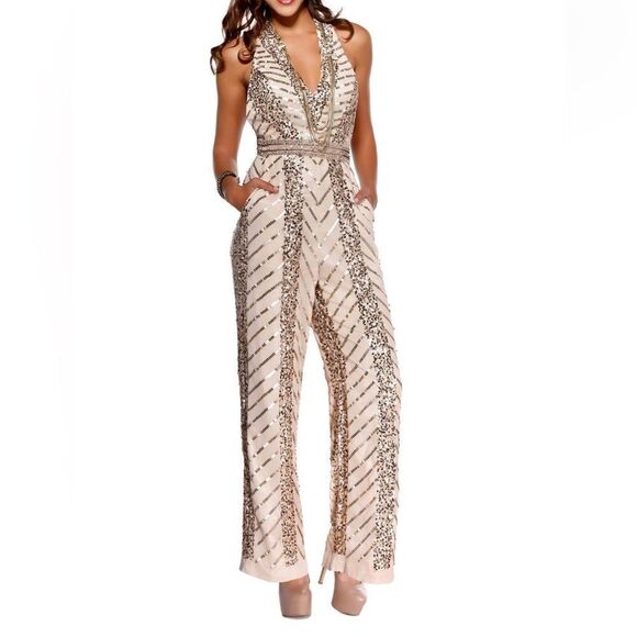 Shail K Deep V Neck Jumpsuit - Picture 1 of 2